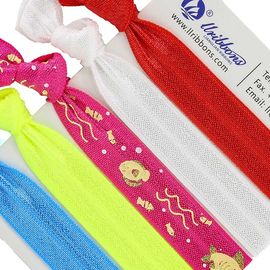 Poliester Elastan Tkanina Sublimacyjna Czerwone Elastyczne Opaski Do Włosów 16mm